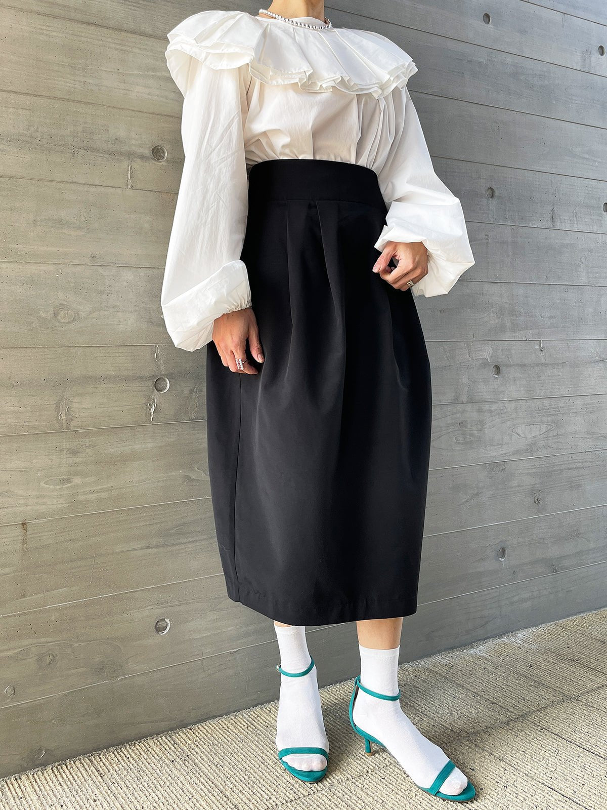 WINSOME COCOON Skirt Black / ウィンサムコクーンスカート ブラック