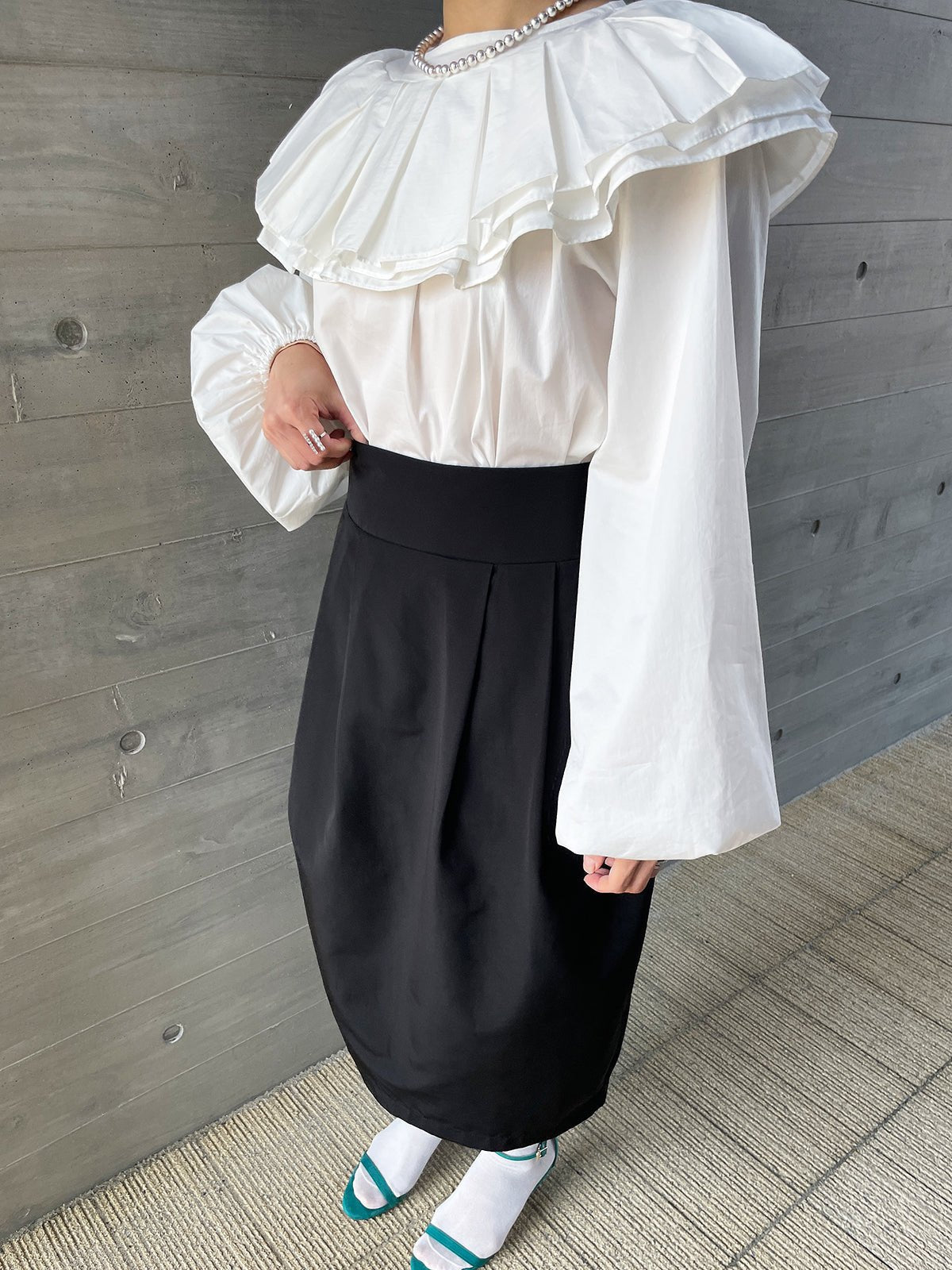 youa ユーア #youa #youabynt WINSOME COCOON Skirt Black ウィンサムコクーンスカート ブラック