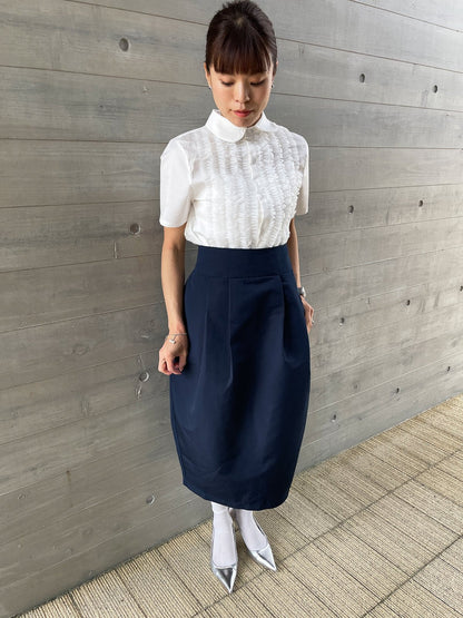 WINSOME COCOON Skirt Navy / ウィンサムコクーンスカート ネイビー