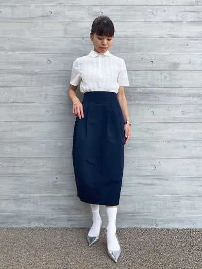 WINSOME COCOON Skirt Navy / ウィンサムコクーンスカート ネイビー