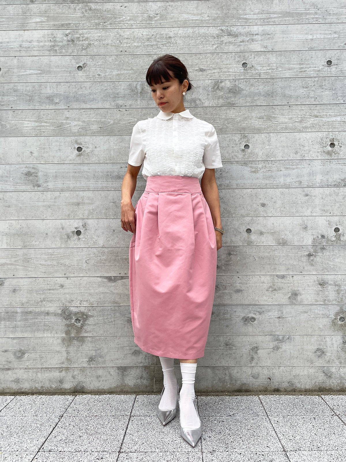 WINSOME COCOON Skirt Muted Pink / ウィンサムコクーンスカート ミューテッド ピンク