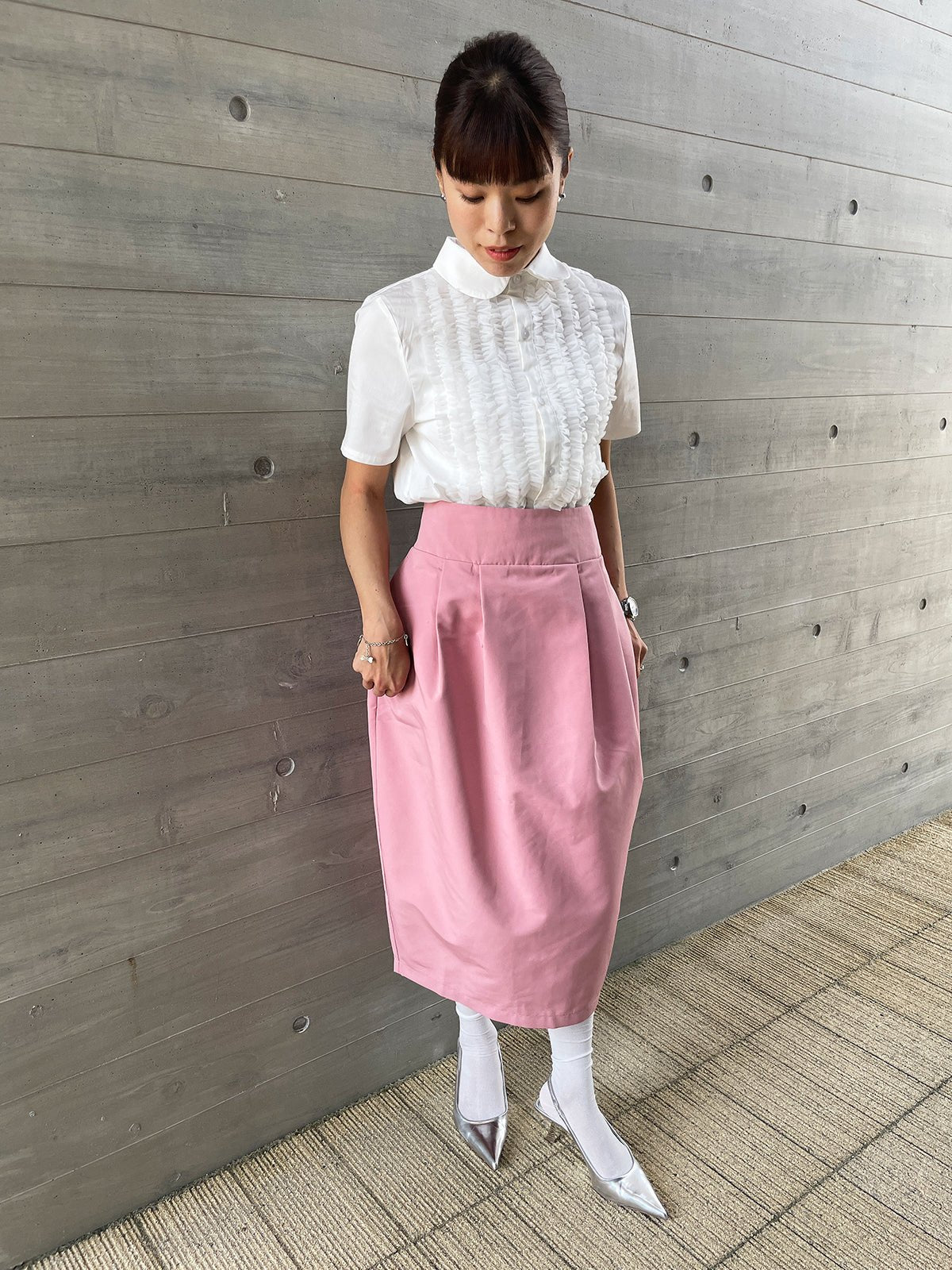 WINSOME COCOON Skirt Muted Pink / ウィンサムコクーンスカート