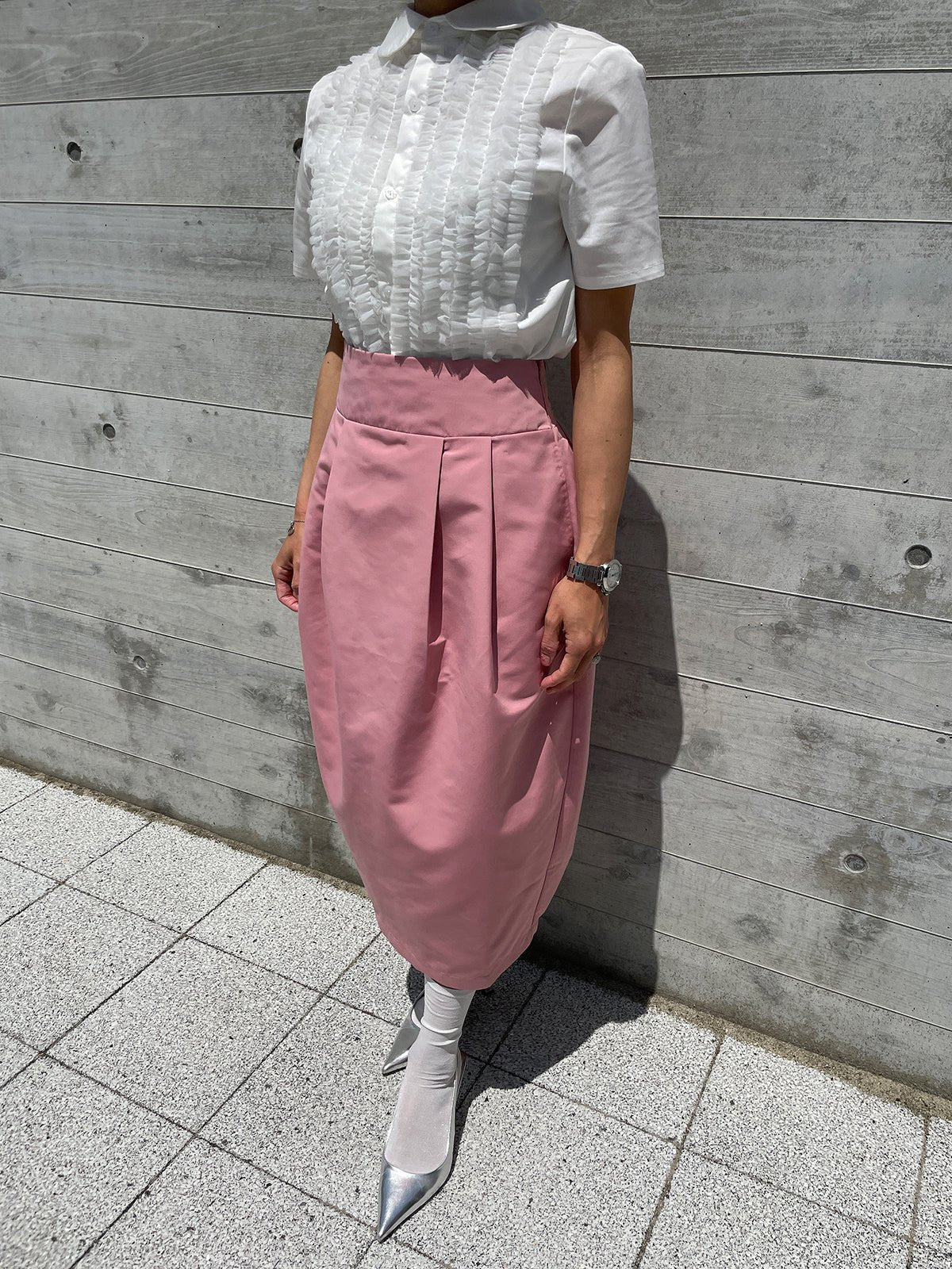 WINSOME COCOON Skirt Muted Pink / ウィンサムコクーンスカート ミューテッド ピンク