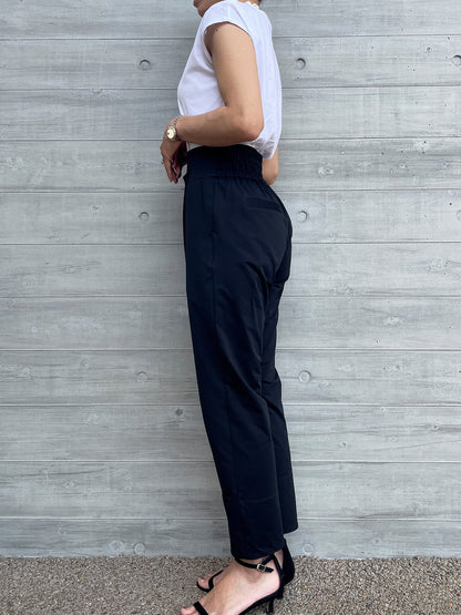 PETAL HEMLINE Tapered Pants Black