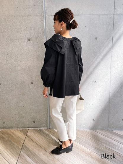 Ribbon Blouse Black