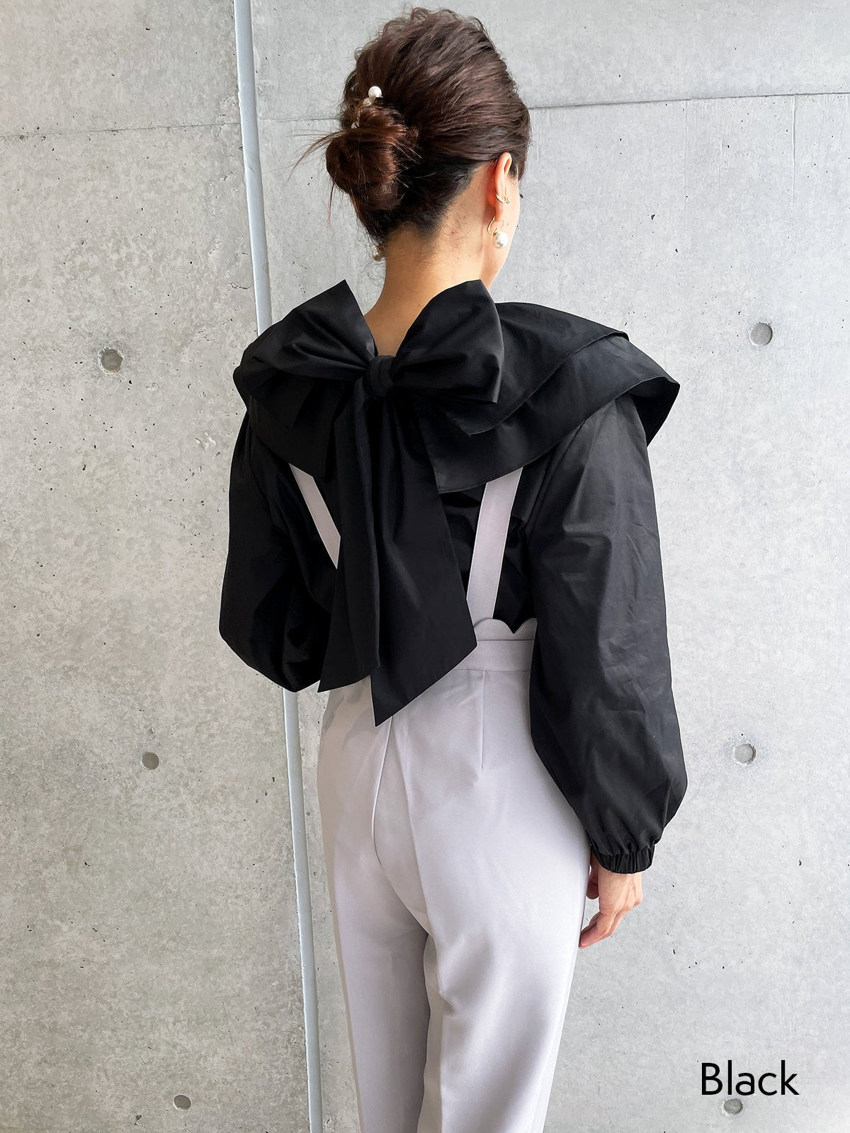 Ribbon Blouse Black