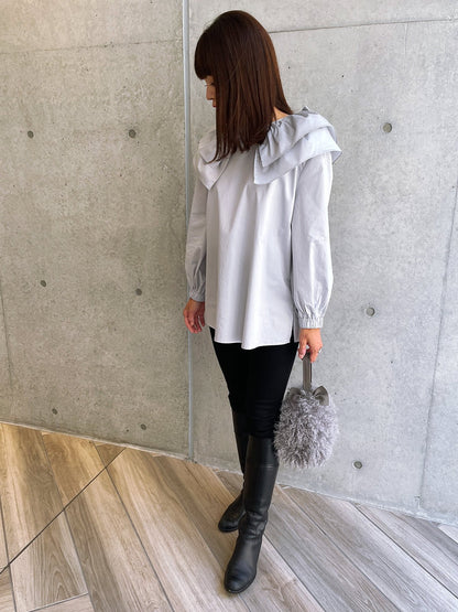 Ribbon Blouse Gray