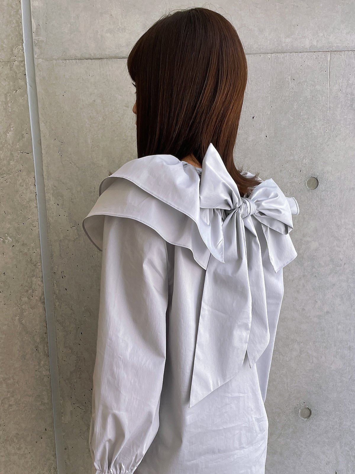 Ribbon Blouse Gray