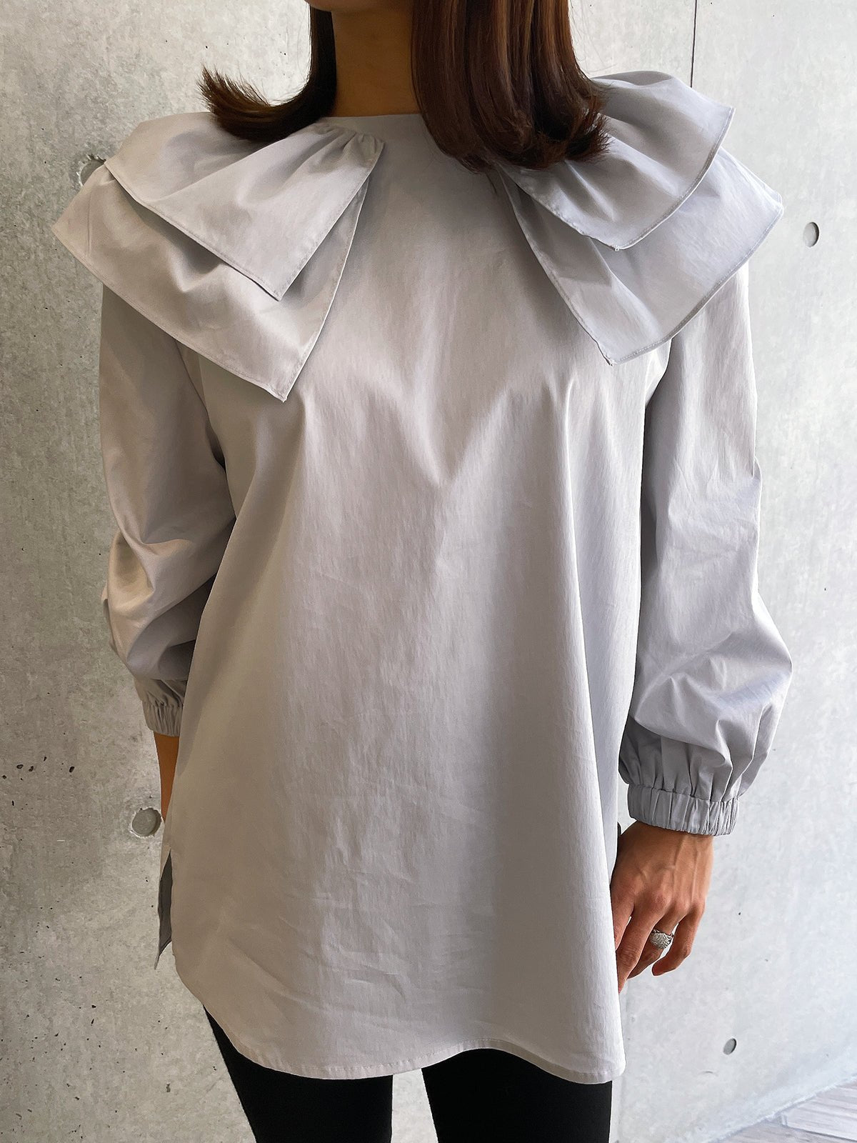 YOUA Ribbon Blouse Gray / リボンブラウス グレー