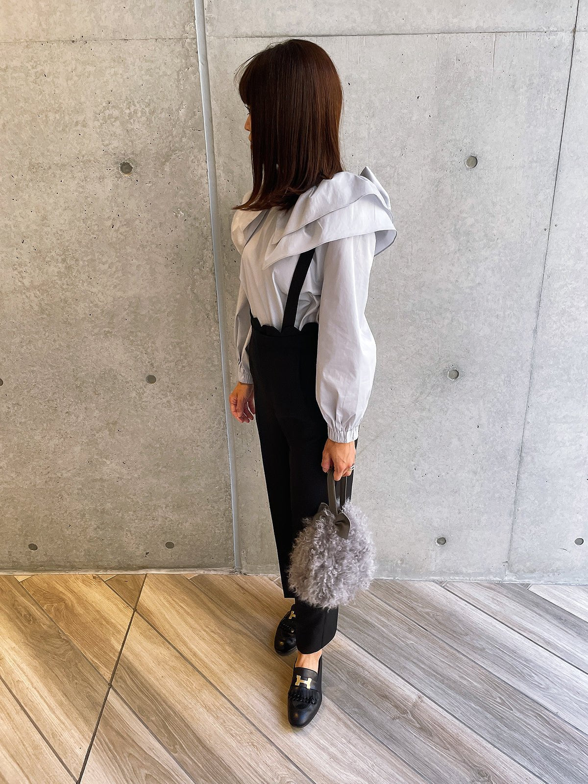 Ribbon Blouse Gray