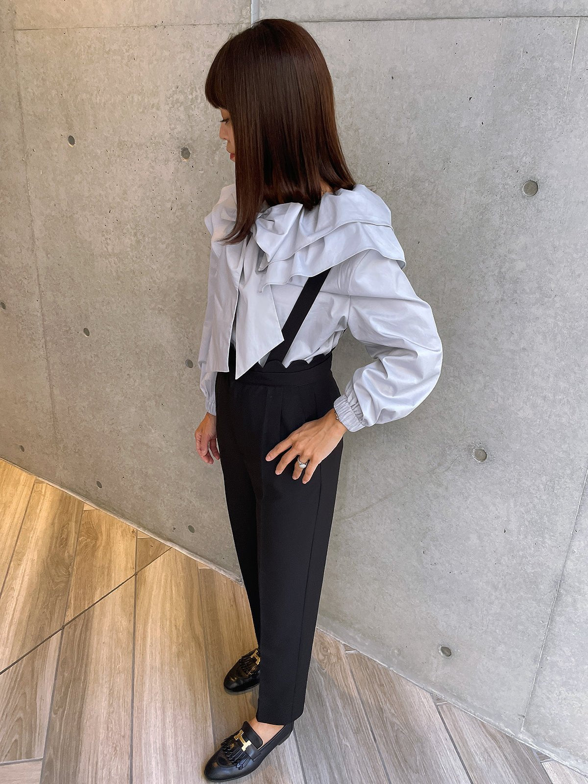 YOUA Ribbon Blouse Gray / リボンブラウス グレー