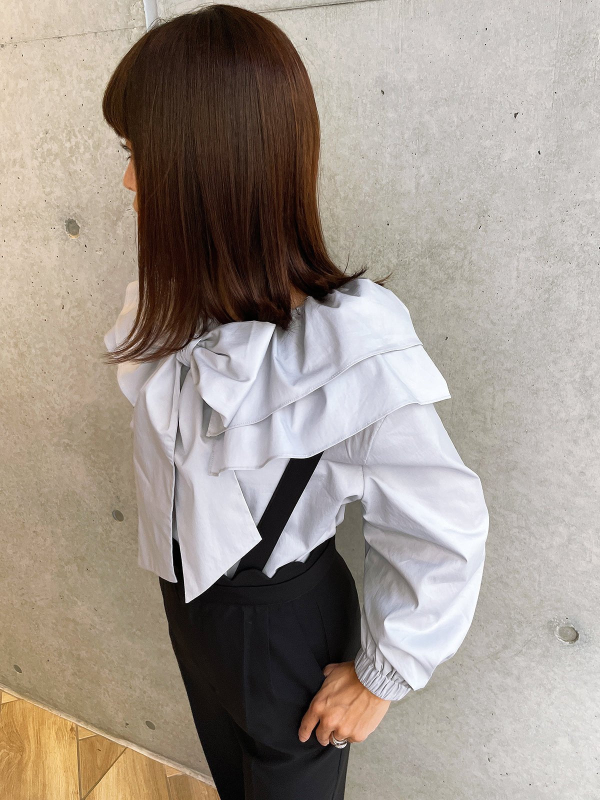 Ribbon Blouse Gray