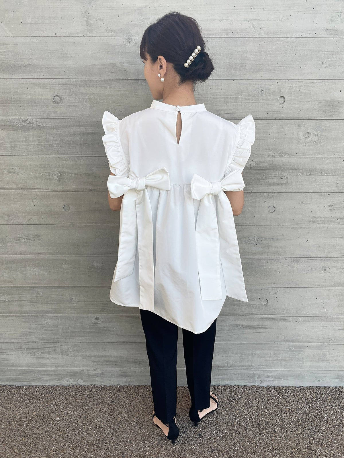 RIBBON WING Blouse White