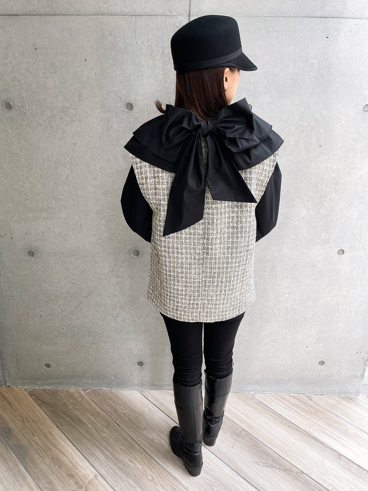 youa ユーア #youa #youabynt Scallop Tweed Gilet Gray スカラップツイードジレ グレー