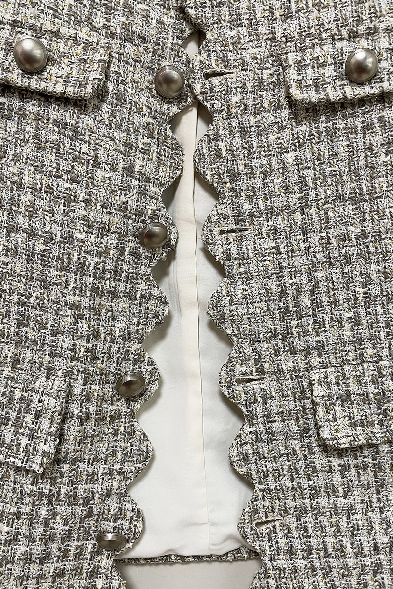 youa ユーア #youa #youabynt Scallop Tweed Gilet Gray スカラップツイードジレ グレー