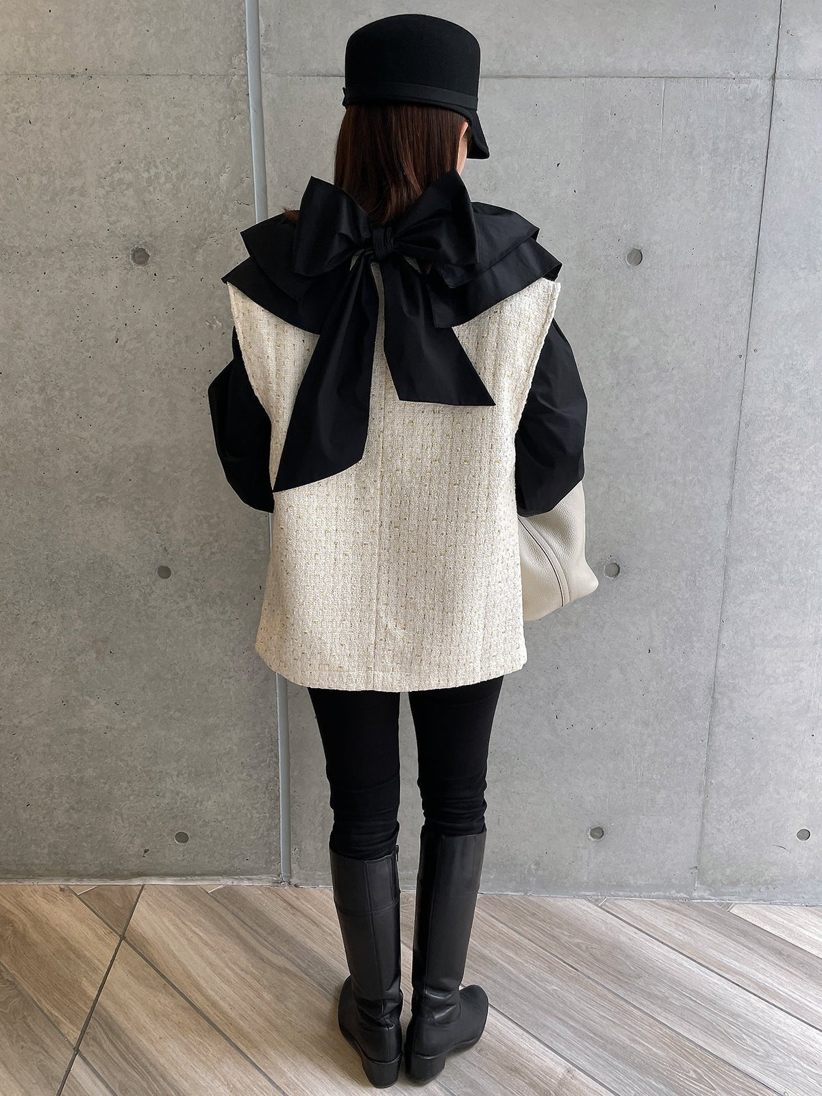 Scallop Tweed Gilet White / スカラップツイードジレ ホワイト – youa