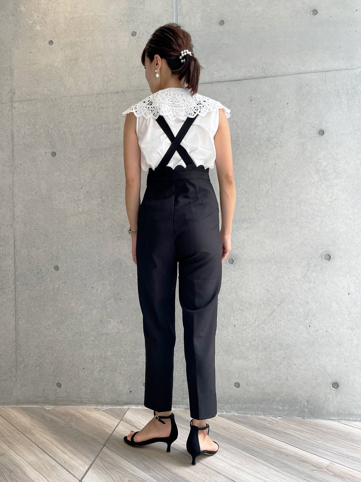 Scallop Pants Black / スカラップ パンツ ブラック