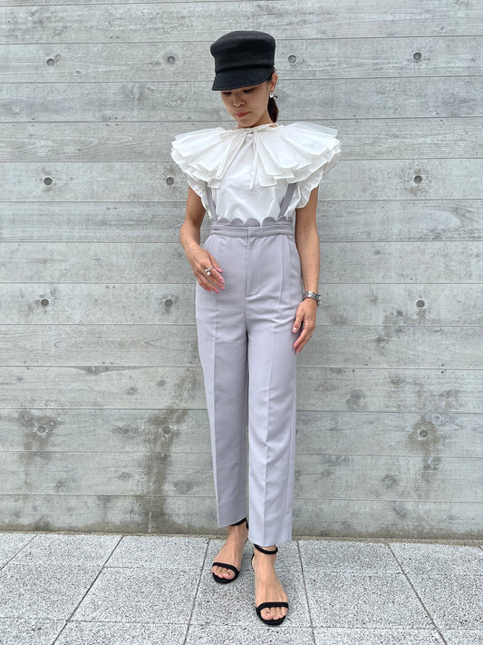 Scallop Pant Grey / スカラップ パンツ グレー