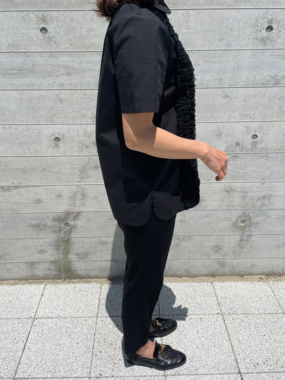 TULLE FRILL Blouse Black / チュールフリルブラウス ブラック